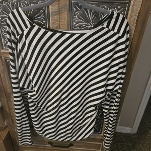 Coral Bay Diagonal Striped Long Sleeve Top